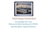 Mainsteg-Varianten Vorschläge des vom Wasserstraßenneubauamt (WNA) beauftragten Ingenieurbüros.