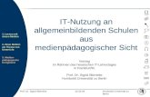 Humboldt Universität zu Berlin 1. Lernen mit neuen Medien 2. Neue Medien als Thema von Unterricht 3. Medien- pädagogische Kompetenz 13.10.03Prof. Dr. Sigrid.