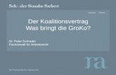 Hannover,18.05.2014 Der Koalitionsvertrag Was bringt die GroKo? Dr. Peter Schrader Fachanwalt für Arbeitsrecht.