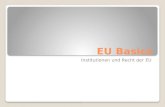 EU Basics Institutionen und Recht der EU. Inhalt Überblick Kommission Europäischer Rat Rat (der Minister) Europäisches Parlament Recht in der EU.