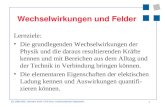 1 (C) 1999-2002, Hermann Knoll, HTW Chur, Fachhochschule Ostschweiz Wechselwirkungen und Felder Lernziele: Die grundlegenden Wechselwirkungen der Physik.