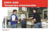 ERFA 2009 Temporäre Arbeitskräfte. ERFA 2009 SWISSMECHANIC / Kunststoff Verband Schweiz Suva Bereich Gewerbe und Industrie Thomas Soldera / Markus Schnyder.