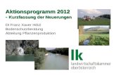 Aktionsprogramm 2012 - Kurzfassung der Neuerungen DI Franz Xaver Hölzl Bodenschutzberatung Abteilung Pflanzenproduktion.