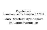 Ergebnisse Lernstandserhebungen 8 / 2012 - das Ritzefeld-Gymnasium im Landesvergleich.