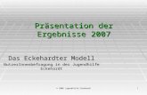© 2008 Jugendhilfe Eckehardt1 Präsentation der Ergebnisse 2007 Das Eckehardter Modell NutzerInnenbefragung in der Jugendhilfe Eckehardt.