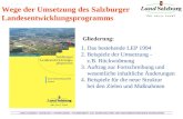 Salzburger Raumplanung LAND SALZBURG ABTEILUNG 7: RAUMPLANUNG FACHREFERENT 7/02: RAUMFORSCHUNG UND GRENZÜBERSCHREITENDE RAUMPLANUNG Wege der Umsetzung.