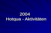 2004 Hotqua - Aktivitäten. Hotqua Aktivitäten 2004  2 QM Kurs Gesundheitswesen Qualitätsmanager nach ISO 9001:2000 Qualitätsauditor nach.