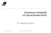 Ingeborg KanzDidaktik in Notebook-Klassen1 Notebook-Didaktik im Sprachunterricht Dr. Ingeborg Kanz.