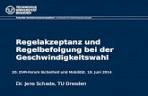 Regelakzeptanz und Regelbefolgung bei der Geschwindigkeitswahl Fakultät Verkehrswissenschaften - Lehrstuhl für Verkehrspsychologie Dr. Jens Schade, TU.