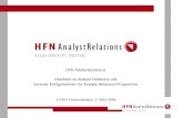 HFN Telefonkonferenz Überblick zu Analyst Relations und Zentrale Erfolgsfaktoren für Analyst-Relations-Programme © HFN Kommunikation, 2. März 2006.