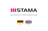 DeutschEnglish. © STAMA Maschinenfabrik GmbH ▪ 01.07.2014     An alle Vertretungen Größte Innovationen auf engstem Raum (PEPS ® ) Aktuelle Projekte.