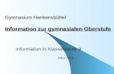 Gymnasium Hankensbüttel Information zur gymnasialen Oberstufe Information in Klassenstufe 9 März 2014.