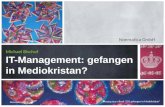 Noematica GmbH Michael Bischof IT-Management: gefangen in Mediokristan? Auszug aus e-Book "CIO gefangen in Mediokristan" November 2014.