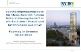 LVR-Dezernat Soziales und Integration Martina Hoffmann-Badache LVR-Dezernentin für Soziales und Integration Beschäftigungsangebote für Menschen mit hohem.