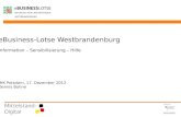 EBusiness-Lotse Westbrandenburg Information – Sensibilisierung – Hilfe IHK Potsdam, 17. Dezember 2012 Dennis Bohne.