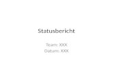 Statusbericht Team: XXX Datum: XXX. Statusbericht Team und Organisation Earned Value Analysis Meilenstein-Trend-Analyse Comebacks und offene Punkte Aktueller.