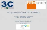 Programmevaluation FEMtech Ziele – Maßnahmen –Wirkung der letzten 7 Jahre DI Dr. Karin Grasenick 20.06.2011.