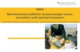 BWA Betriebswirtschaftliche Auswertungen lesen, verstehen und optimal einsetzen (Den Durchblick behalten und Zahlenfriedhöfe vermeiden - Unternehmenssteuerung.