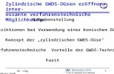 Dr.-Ing. Heinz Groß 11 Zylindrische GWDS-Düsen eröffnen inter- essante verfahrenstechnische Möglichkeiten Restriktionen bei Verwendung einer konischen.