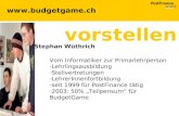 Www.budgetgame.ch vorstellen Stephan Wüthrich Vom Informatiker zur Primarlehrperson -Lehrlingsausbildung -Stellvertretungen -LehrerInnenfortbildung -seit.