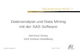 SAS Technical Expertise and Know-how ® Datenanalyse und Data Mining mit der SAS Software Reinhard Strüby SAS Institute Heidelberg SAS Enterprise Miner.