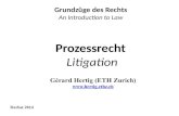 Prozessrecht Litigation Grundzüge des Rechts An Introduction to Law Herbst 2014.