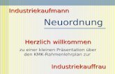 Neuordnung Industriekauffrau Industriekaufmann Herzlich willkommen zu einer kleinen Präsentation über den KMK-Rahmenlehrplan zur.