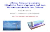 1 Offshore-Windenergieanlagen: Mögliche Auswirkungen auf den Wasseraustausch der Ostsee Hans Burchard Institut für Ostseeforschung Warnemünde hans.burchard@io-warnemuende.de.