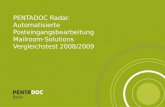 PENTADOC Radar. Automatisierte Posteingangsbearbeitung Mailroom-Solutions Vergleichstest 2008/2009.