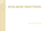 Chemisty - Lecture 9 Acid-Base Reactions - Power Point