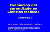 Evaluación del aprendizaje en Ciencias Médicas Dra. Rosa Lidia Machado Cuétara Conferencia 1 Especialista de I Grado en Anatomía Humana. Profesora Asistente.