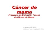 Cáncer de mama Programa de Detección Precoz de Cáncer de Mama Cristina Hernán García Medicina Preventiva y Salud Pública.