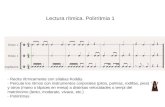 Lectura rítmica. Polirritmia 1 - Recita rítmicamente con sílabas Kodály. - Percute los ritmos con instrumentos corporales (pitos, palmas, rodillas, pies)