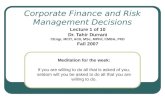l 01 Corporate Finance and Risk Management Decisions