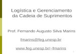1 Logística e Gerenciamento da Cadeia de Suprimentos Prof. Fernando Augusto Silva Marins fmarins@feg.unesp.br fmarins fmarins@feg.unesp.br.