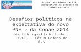 O papel dos Fóruns de EJA: perspectivas da política no atual contexto Desafios políticos na expectativa do novo PNE e da Conae 2014 Maria Margarida Machado.