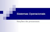 Sistemas Operacionais Noções de processos. S.O. – Noções de processos. O conceito de processo Um programa é: Uma seqüência finita de instruções; Uma entidade.