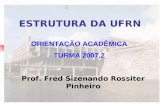 ESTRUTURA DA UFRN Prof. Fred Sizenando Rossiter Pinheiro ORIENTAÇÃO ACADÊMICA TURMA 2007.2.