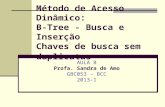 Método de Acesso Dinâmico: B-Tree - Busca e Inserção Chaves de busca sem duplicatas AULA 8 Profa. Sandra de Amo GBC053 – BCC 2013-1.