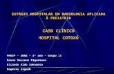 ESTÁGIO HOSPITALAR EM RADIOLOGIA APLICADA À PEDIATRIA CASO CLÍNICO HOSPITAL COTOXÓ FMUSP – 2002 – 5º ano – Grupo 11 Bruno Soriano Pignataro Ricardo Aldo.