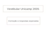 Vestibular Unicamp 2005 Correção e respostas esperadas.