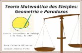 1 Rosa Celeste Oliveira Joaquim António Pinto Teoria Matemática das Eleições: Geometria e Paradoxos Escola Secundária de Valongo 1 de Abril de 2004.