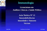 Imunologia 2001/2002Prof.Doutor José Cabeda Immunologia Licenciatura em Análises Clinicas e Saúde Pública Aula Teórica Nº 12 Imunodeficiências Imunidade.