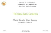 PPGI/UFES 2010/1 Teoria dos Grafos (INF 5037/INF 2781) Teoria dos Grafos Maria Claudia Silva Boeres boeres@inf.ufes.br Ciência da Computação Engenharia.