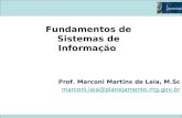 Prof. Marconi Martins de Laia, M.Sc marconi.laia@planejamento.mg.gov.br Fundamentos de Sistemas de Informação.