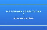MATERIAIS ASFÁLTICOS E SUAS APLICAÇÕES 1. Materiais Asfálticos Liigantes Asfálticos Materiais Betuminosos O Asfalto é um dos mais antigos e versáteis.