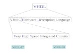 VHDL VHSIC Hardware Description Language Very High Speed Integrated Circuits VHDL-87 VHDL-93.