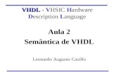 Aula 2 Semântica de VHDL Leonardo Augusto Casillo VHDL - VHDL - VHSIC Hardware Description Language.