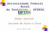 Ondas Sonoras Jusciane da Costa e Silva Mossoró, Maio de 2010 Universidade Federal Rural do Semiárido - UFERSA.