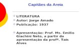 Capitães da Areia LITERATURA Autor: Jorge Amado Publicação: 1937 Apresentação: Prof. Ms. Emilio Giachini Neto, a partir da apresentação da profª. Taís.